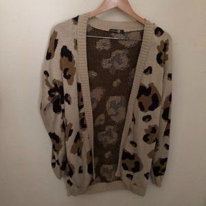 Leopard Print Open Cardigan